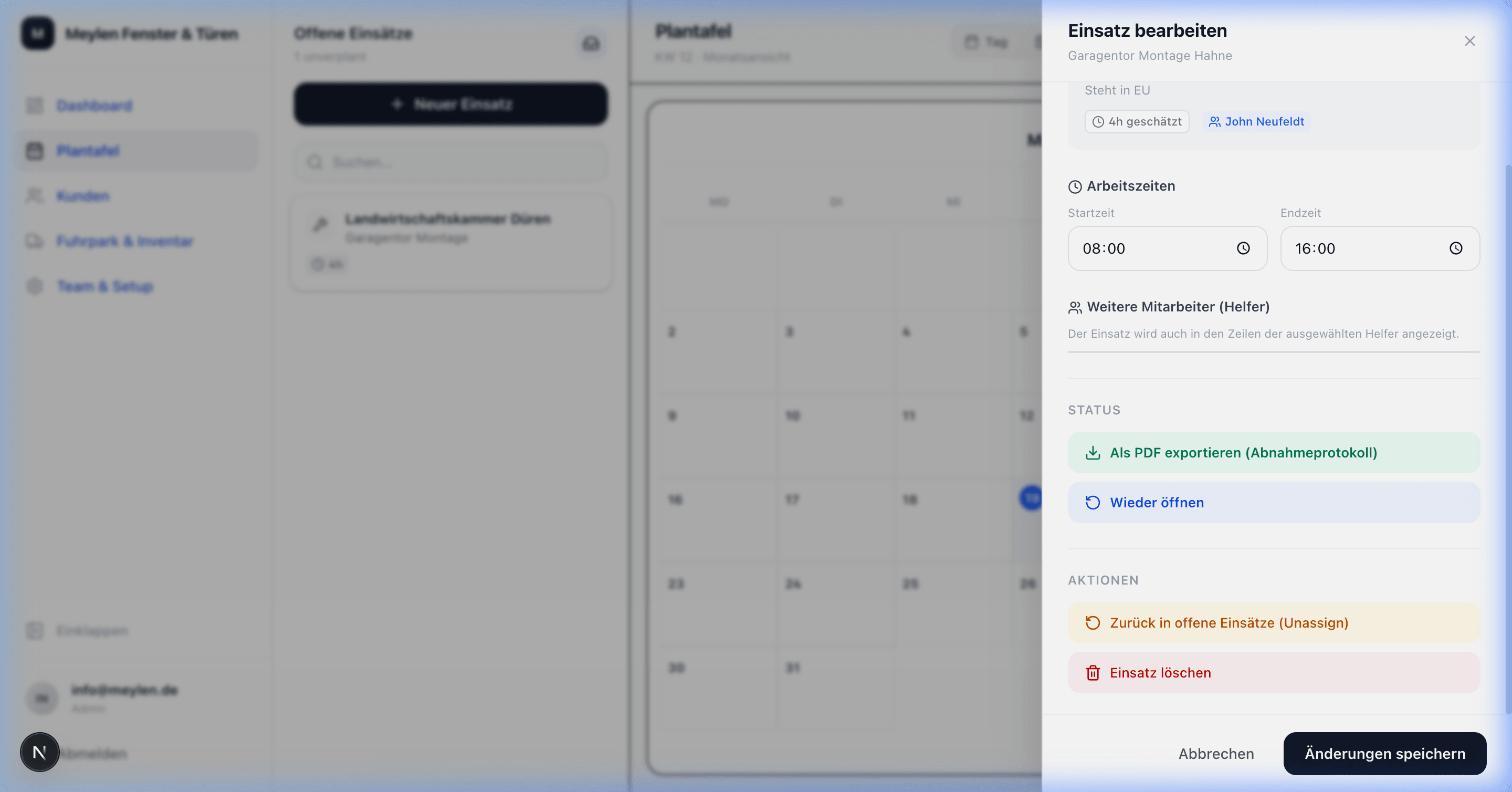 PDF-Export & Status-Management