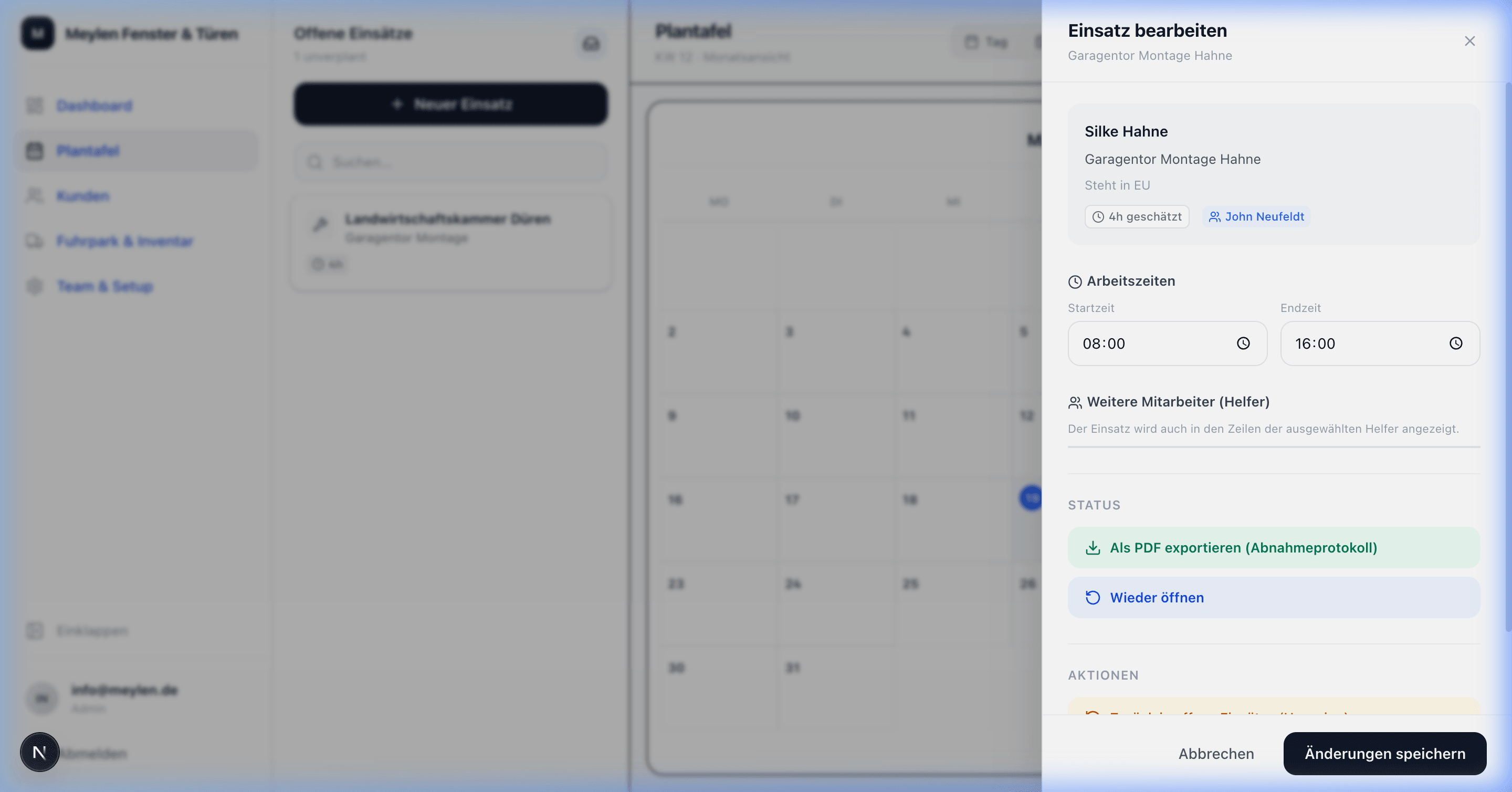 Einsatz-Akte & Job-Details